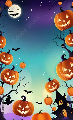 halloween background with pumpkins