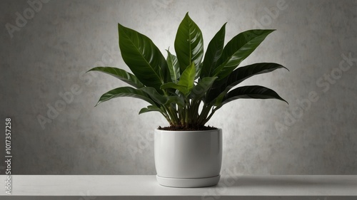 ZZ Plant in a Matte White Pot