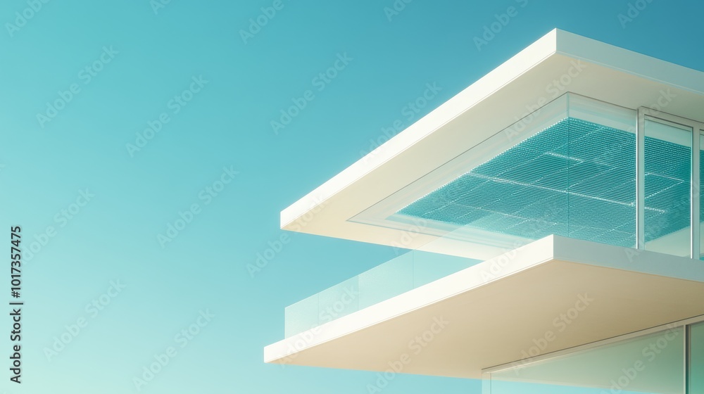 Fototapeta premium Modern Energy Efficient House with Solar Panels