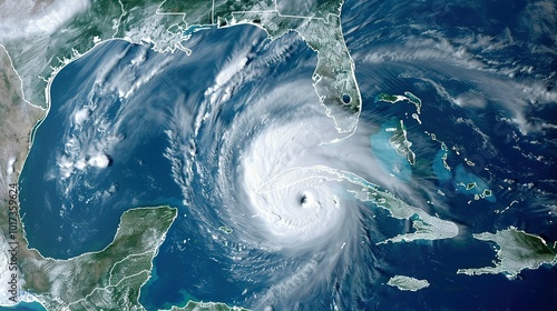 Hurricane Helene Viewed from Space: Aerial Perspective Over Florida, USA