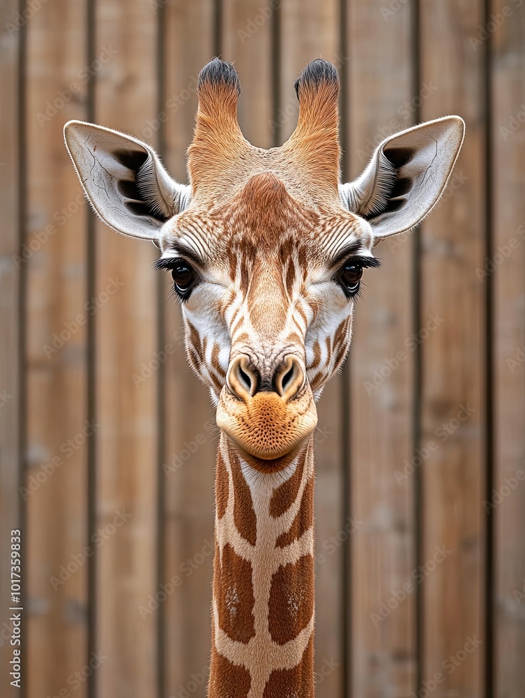 Fototapeta premium giraffe isolated on wooden background