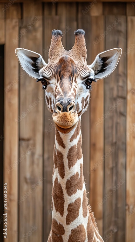 Obraz premium giraffe isolated on wooden background