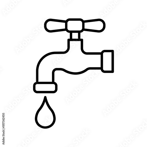 Water tap icon. vector illustration color editable