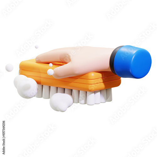 3d Cleaning Brush icon. perfect for beauty, grooming, painting, DIY, or artistic concepts