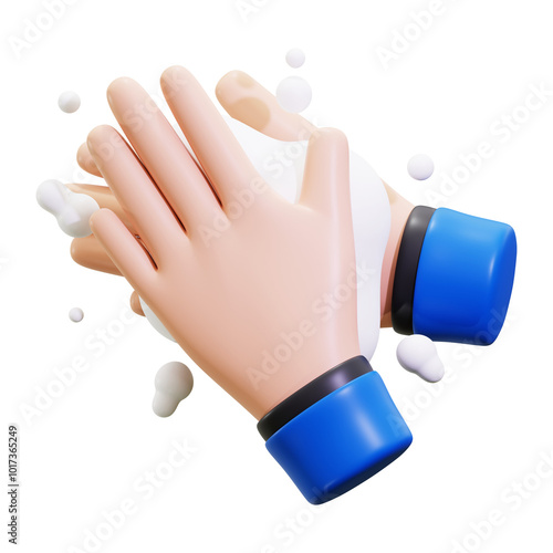 3d Washing Hand icon. Suitable for hygiene or healthcare design