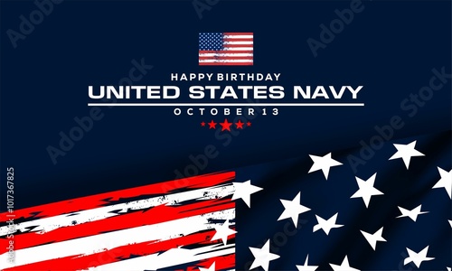 Happy birthday US Navy October 13 background Vector banner  photo