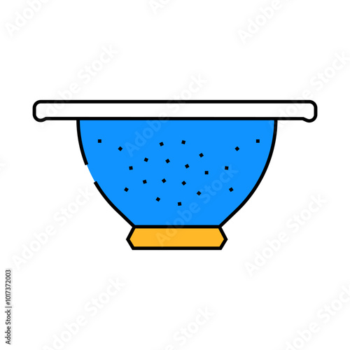 stainless steel colander kitchen cookware line icon vector. stainless steel colander kitchen cookware sign. isolated symbol illustration