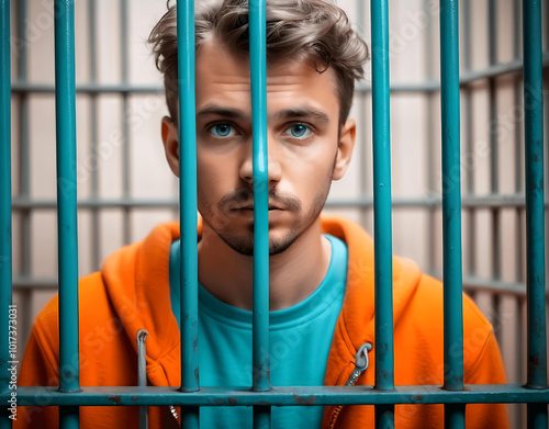 Man in jail. Author Artist Nadia Russ.	