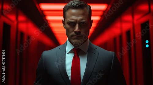 Powerful businessman with s...