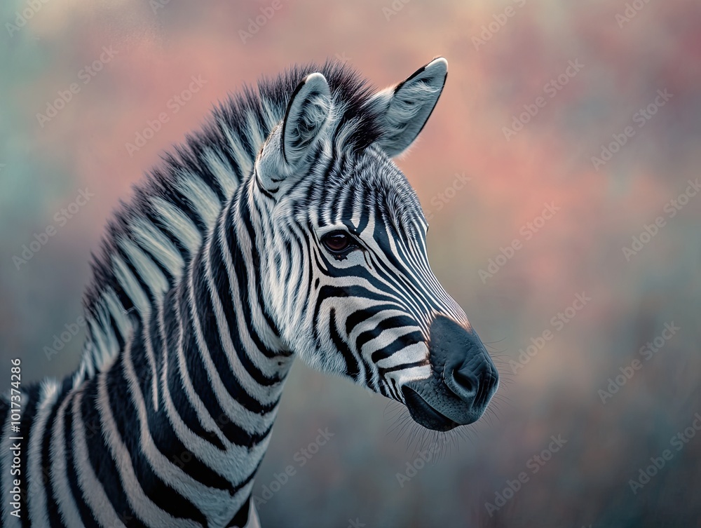 Fototapeta premium zebra isolated on abstract background