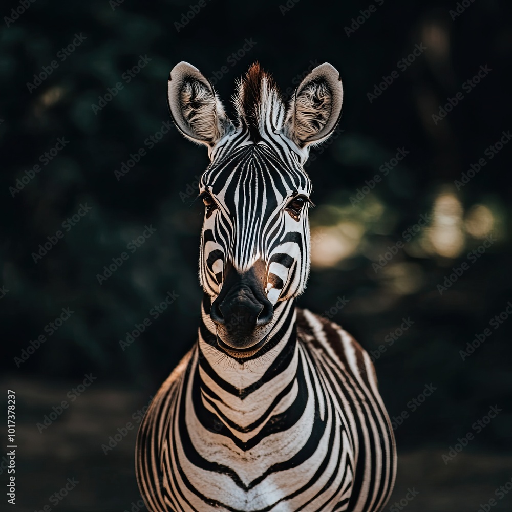 Naklejka premium zebra isolated on metal background
