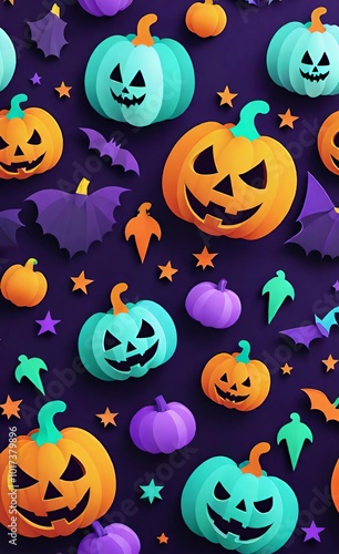 halloween background with pumpkins