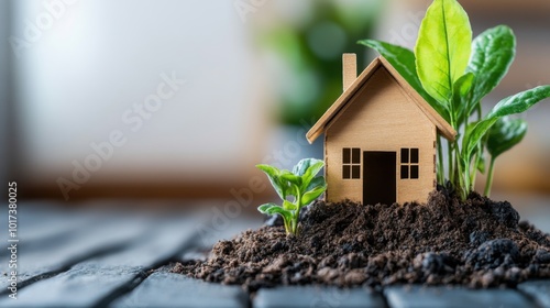 Home Loan Business Concept with Eco-Friendly Elements photo