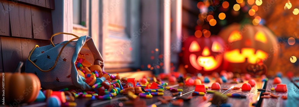 Naklejka premium Outdoor Halloween Candy Stash in Bulk 