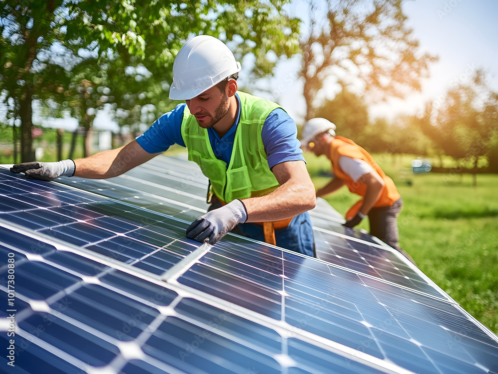 Photovoltaic solar panels generate green electric power across diverse locations