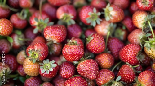 many large, bright, juicy, beautiful strawberries. ripe berries