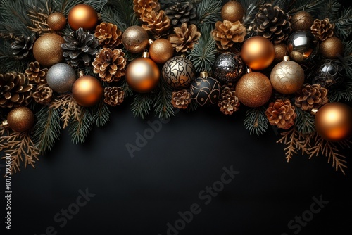 christmas tree decorations garland border background art