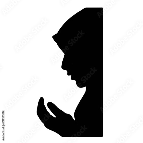 silhouette of a muslim woman praying