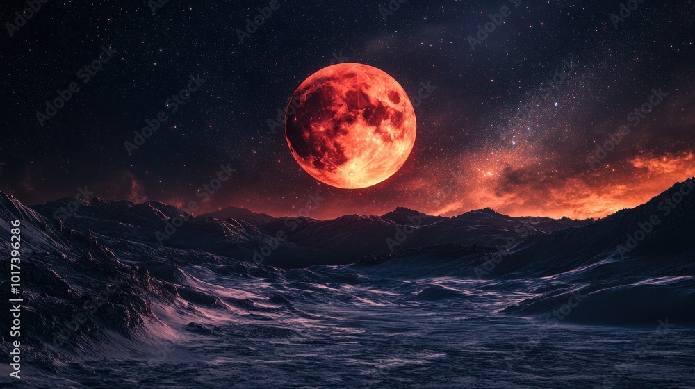 Blood Moon Over Mountains Blood Moon Over Mountains