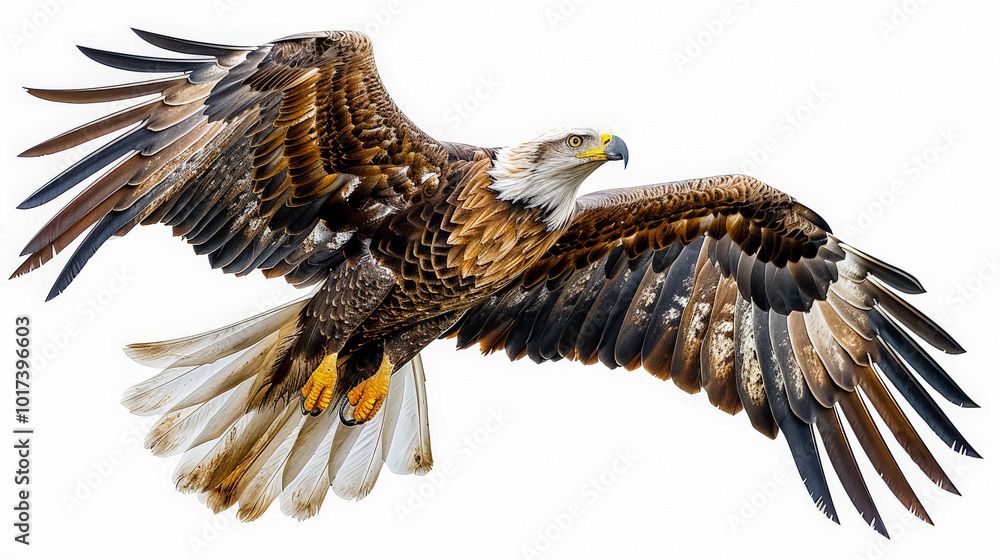Fototapeta premium Large eagle is flying in the sky
