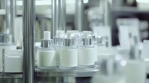 State-of-the-art cosmetics production line showcasing modern machinery and efficient workflow. This production line is designed for manufacturing a wide range of cosmetic products, including skincare,