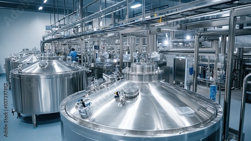 State-of-the-art cosmetics production line showcasing modern machinery and efficient workflow. This production line is designed for manufacturing a wide range of cosmetic products, including skincare,