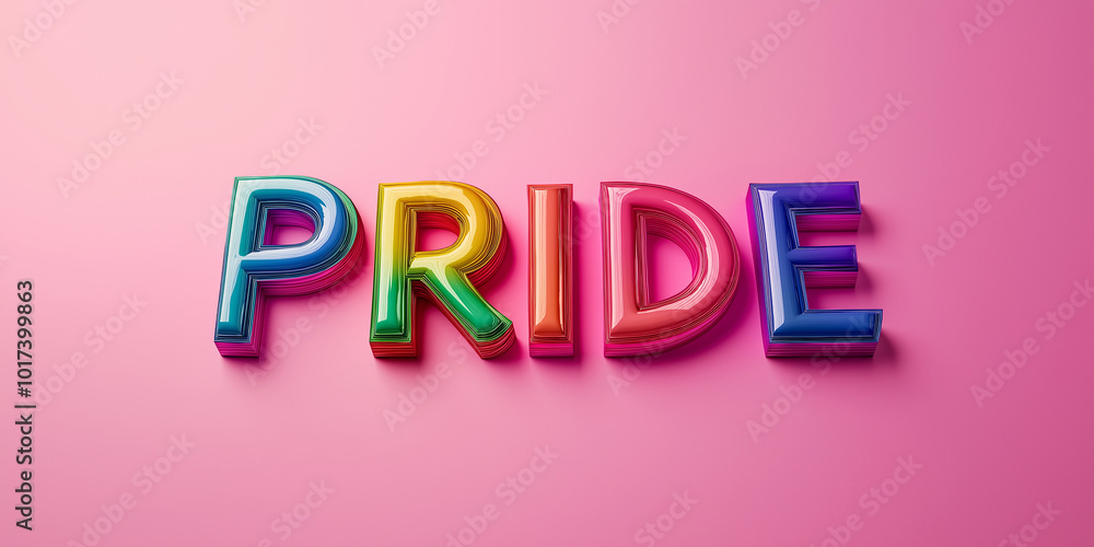 Rainbow pride word celebrating lgbtq plus pride month Rainbow pride word celebrating lgbtq plus pride month
