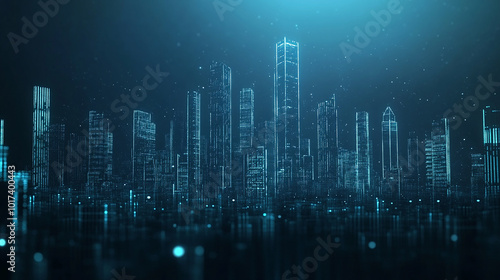 abstract line cityscape technology background