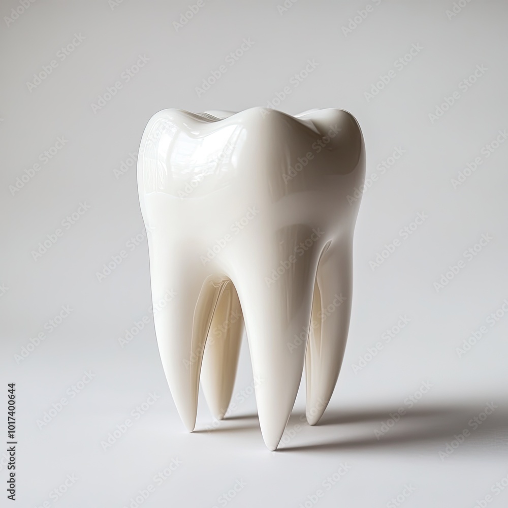 A white tooth is shown in a close up A white tooth is shown in a close up