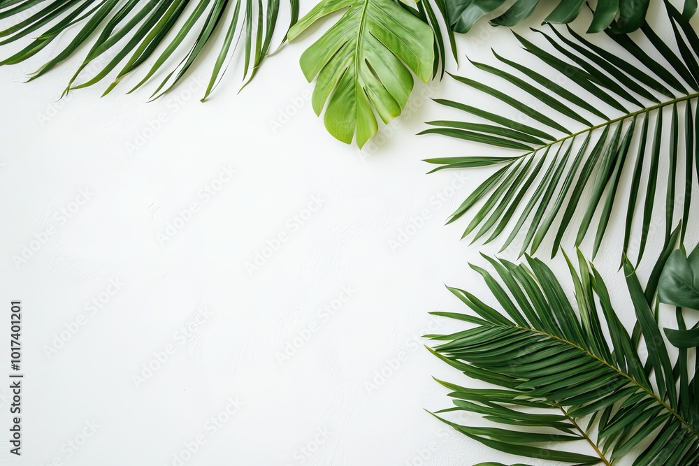 A white background with green leaves and a green leaf in the middle A white background with green leaves and a green leaf in the middle