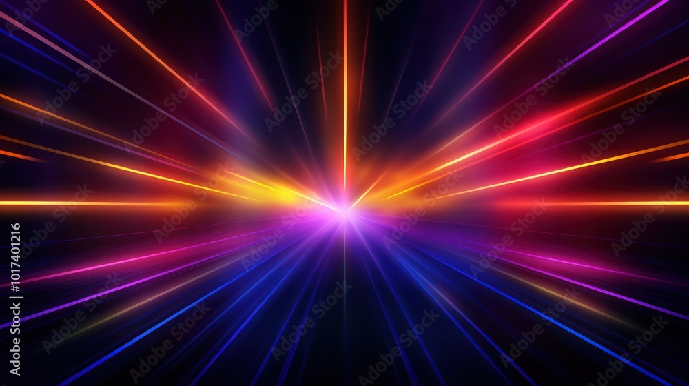 Abstract Light Burst with Colorful Rays Abstract Light Burst with Colorful Rays