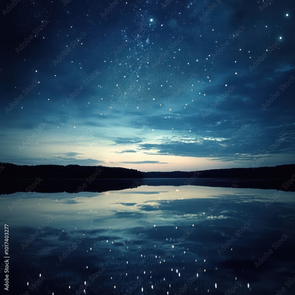 Fototapeta premium Night Sky Reflection on Water