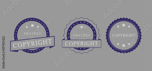 Copyright Round Seal Badges for Legal Document Protection

