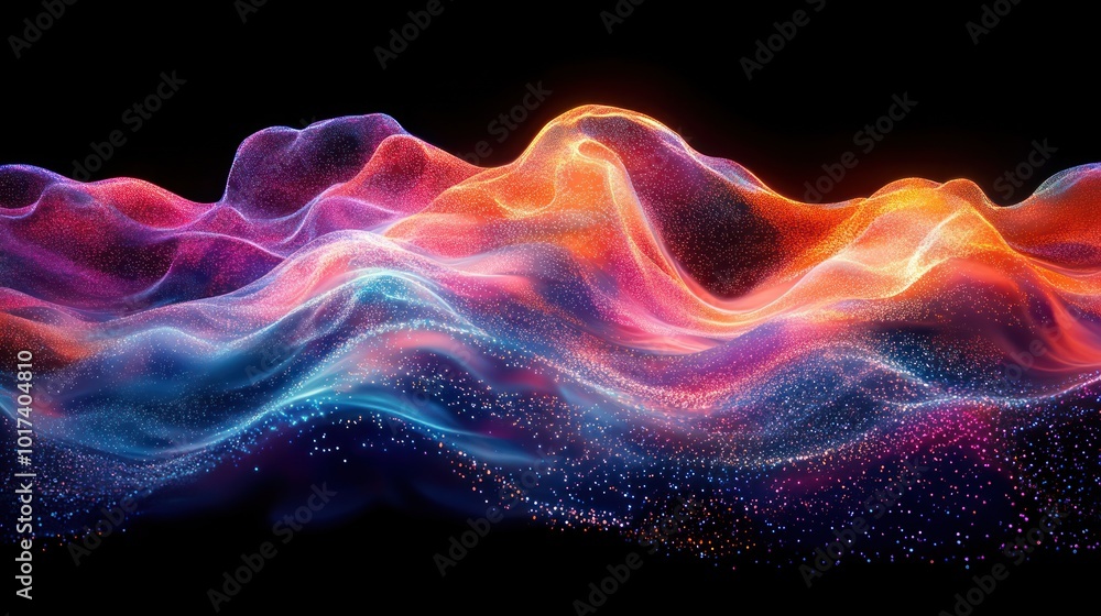 Obraz premium Abstract Digital Flowing Waves