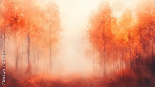 Autumn Forest Fog