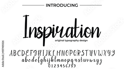 Inspiration Font Stylish brush painted an uppercase vector letters, alphabet, typeface