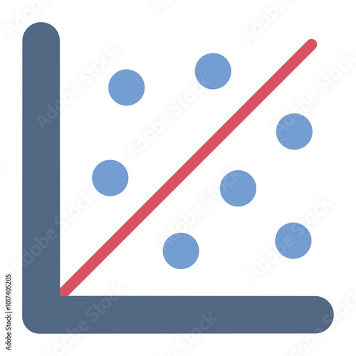 Scatter plot icon for data analysis and trends