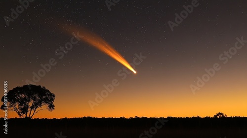 Comet in the Night Sky
