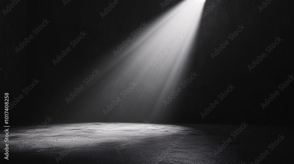 dramatic spotlight on dark concrete floor - black and white photography background dramatic spotlight on dark concrete floor - black and white photography background