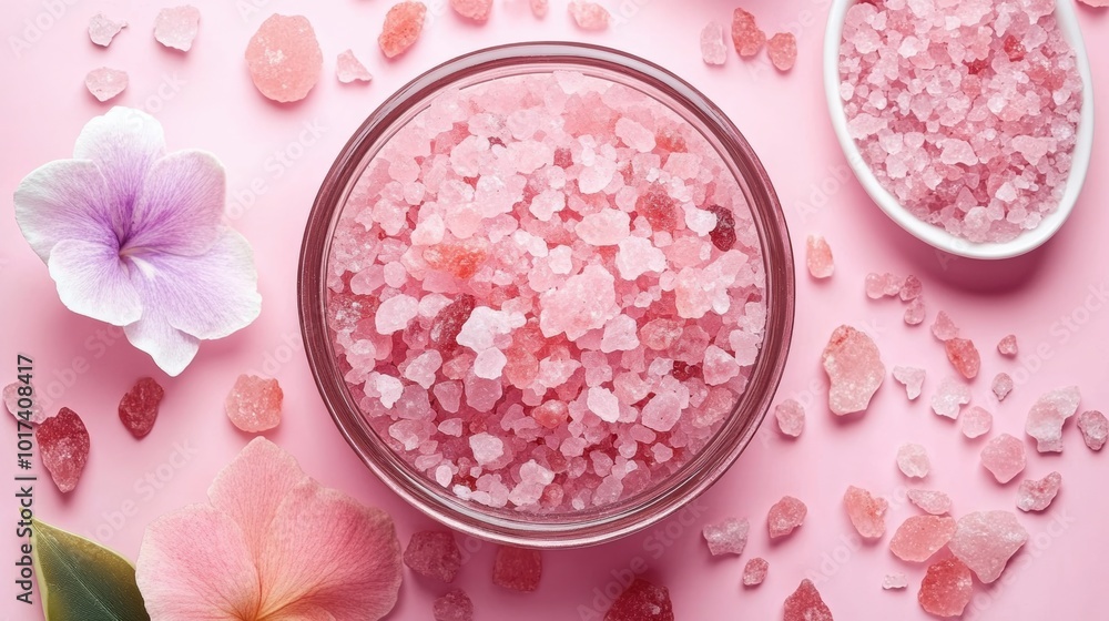 A jar of Himalayan salt scrub cream with rich, pink-hued salt crystals, promising deep exfoliation and brightening benefits for radiant skin A jar of Himalayan salt scrub cream with rich, pink-hued salt crystals, promising deep exfoliation and brightening benefits for radiant skin