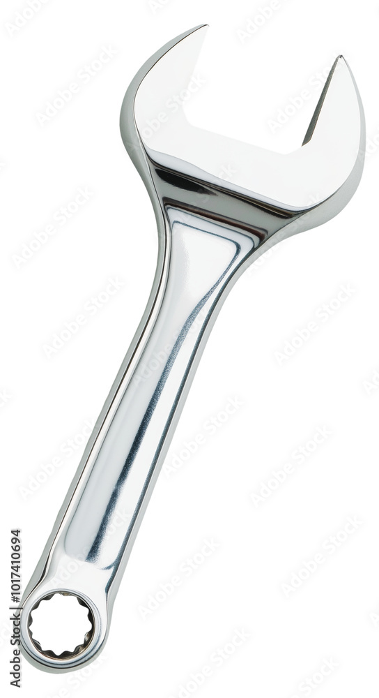 A shiny chrome wrench isolated on transparent background. A shiny chrome wrench isolated on transparent background.