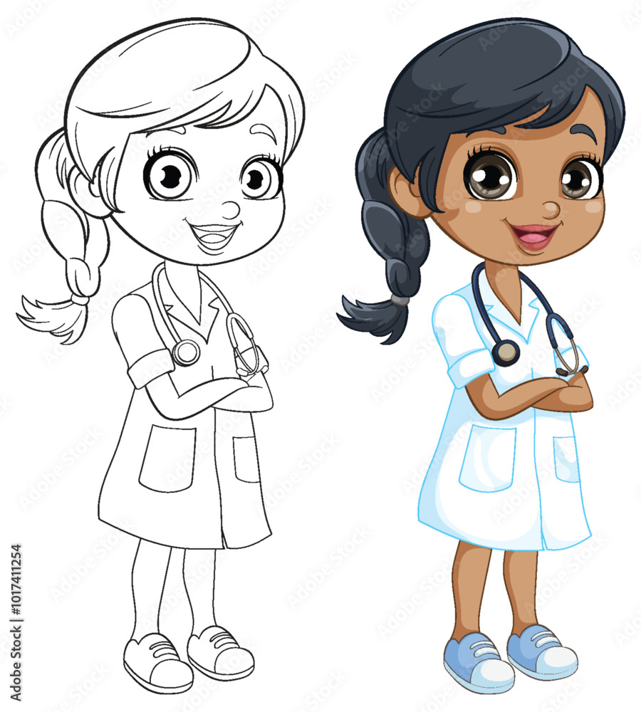 Cheerful Nurse Character Illustration Cheerful Nurse Character Illustration