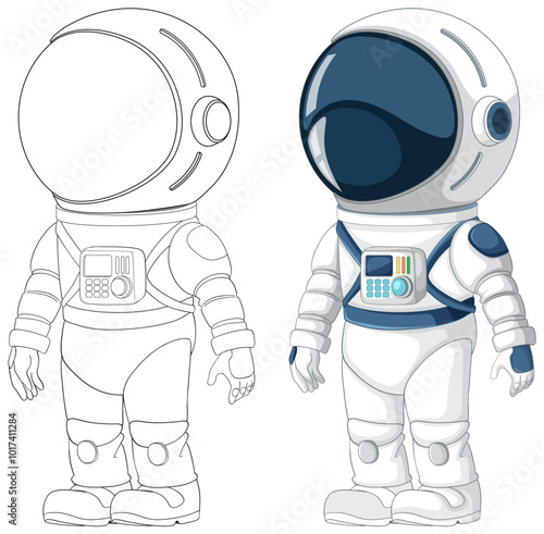 Astronaut Kid Vector Illustration