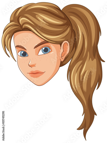 Sporty Girl with Ponytail