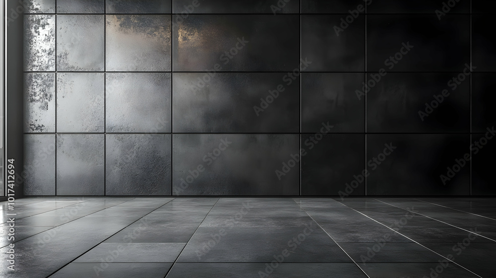 Black Tiles Wall and Floor - Background Image Black Tiles Wall and Floor - Background Image