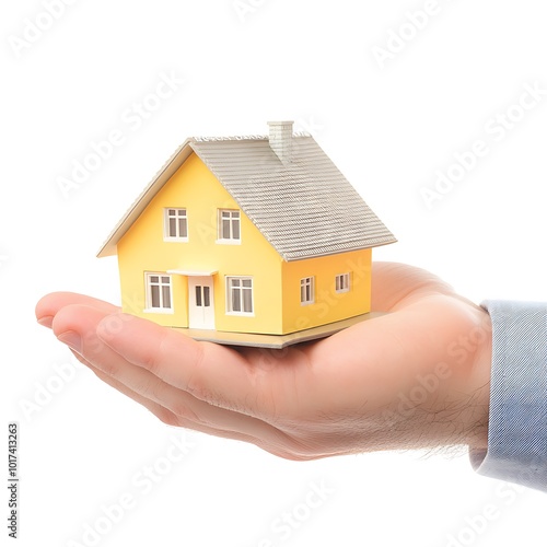 Real Estate Agent Holding House Model