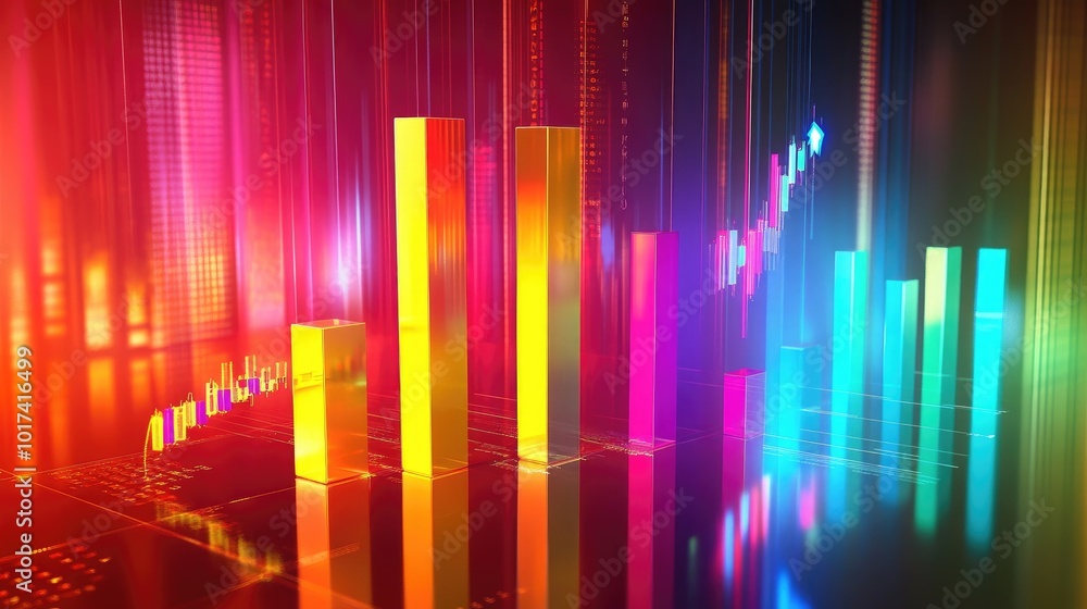 Vibrant Data Visualization with Colorful Bar Graphs Vibrant Data Visualization with Colorful Bar Graphs