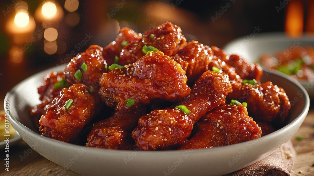 Delicious Chicken Wings with Sweet Sauce Garnish Delicious Chicken Wings with Sweet Sauce Garnish