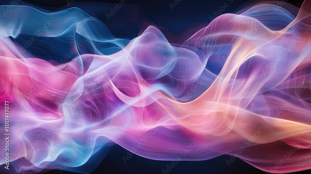 Obraz premium Colorful Abstract Waves with Light Effects