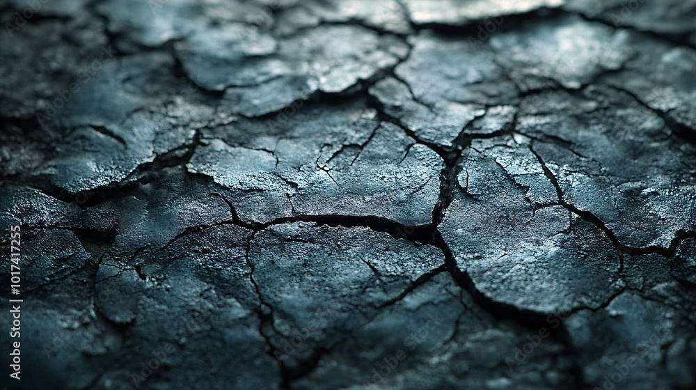 Fototapeta premium dark cracked blue ground texture background